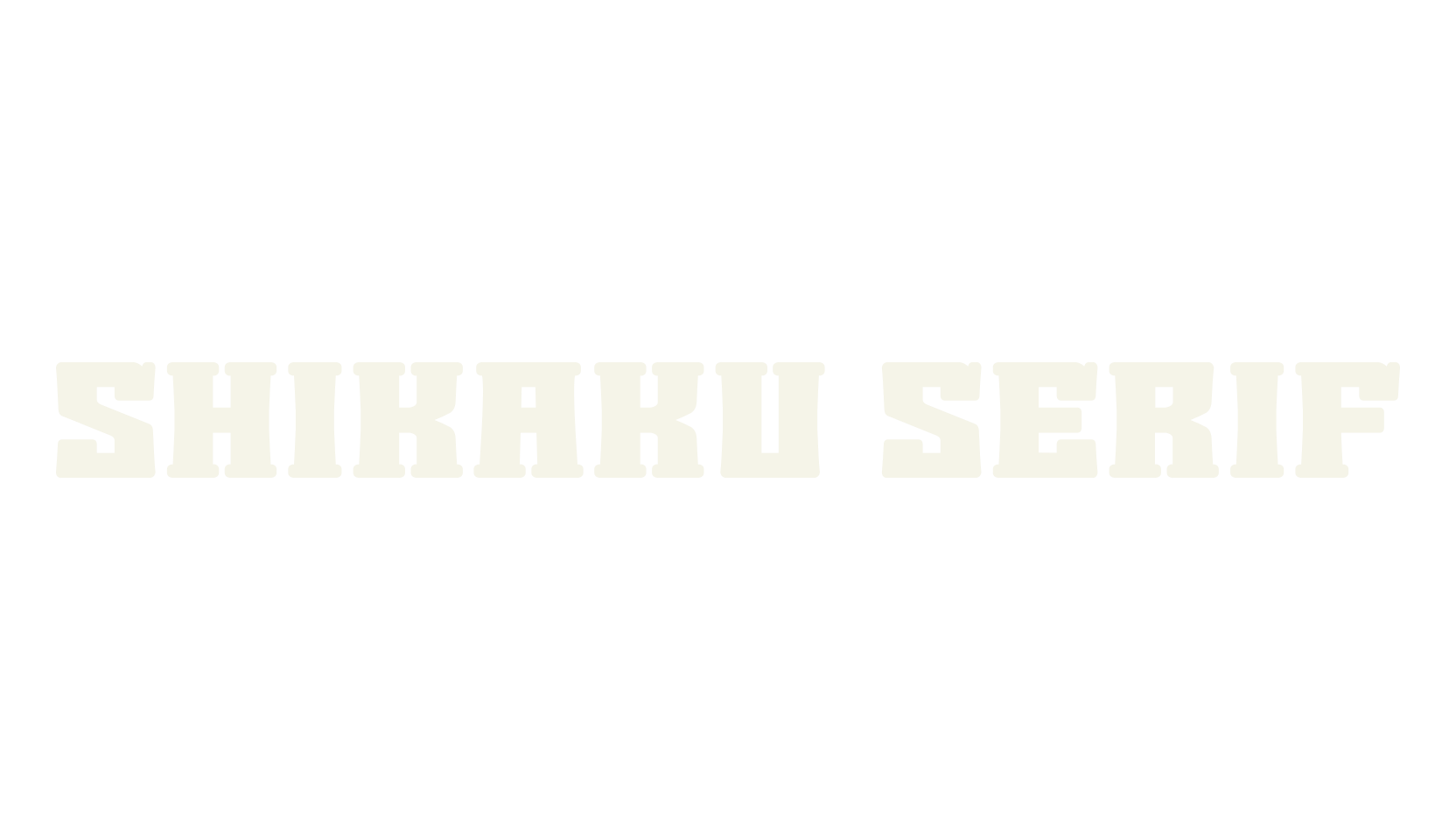 Shikaku Serif, block font preview