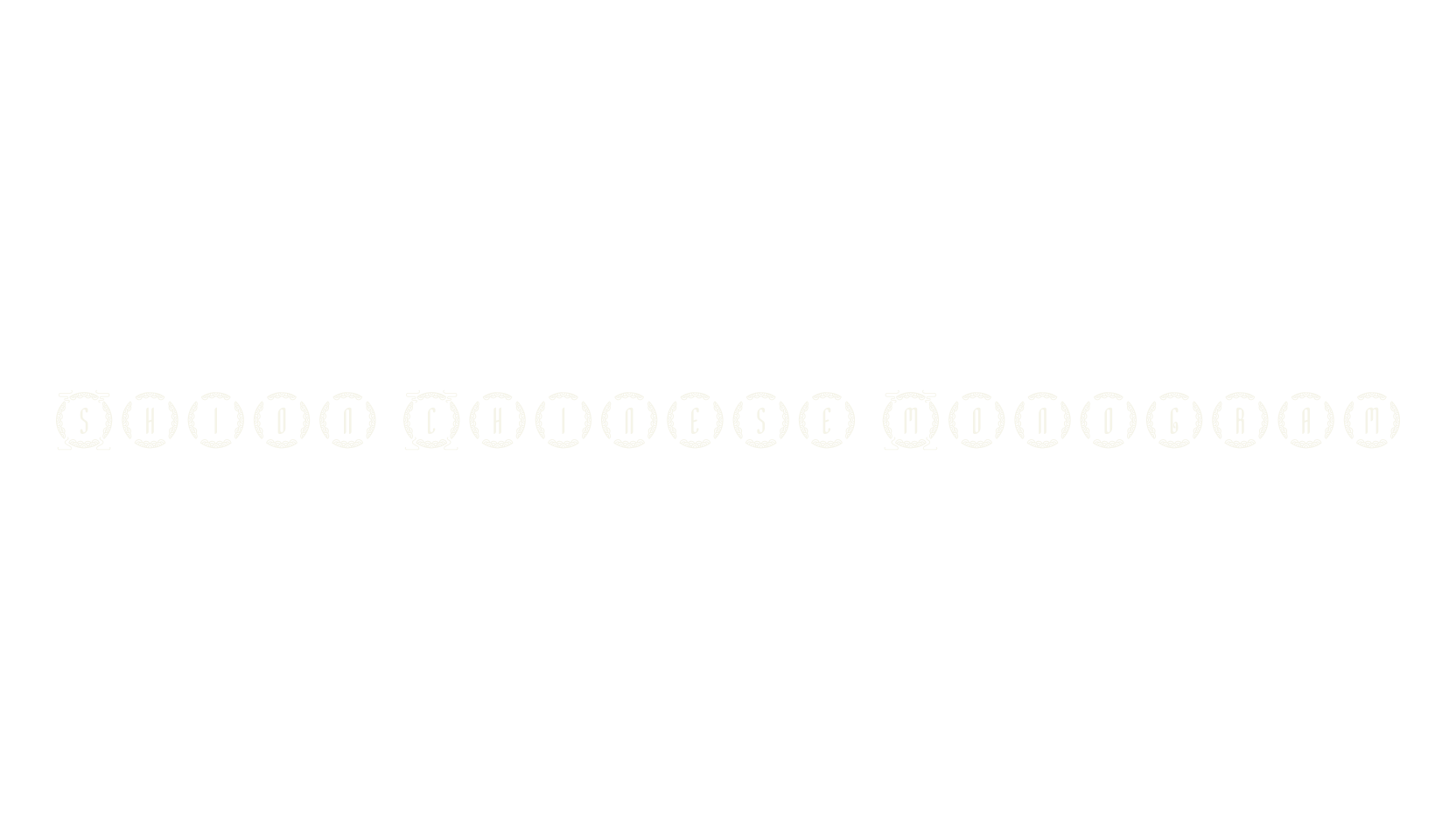 Shion Chinese Monogram, chicano font preview