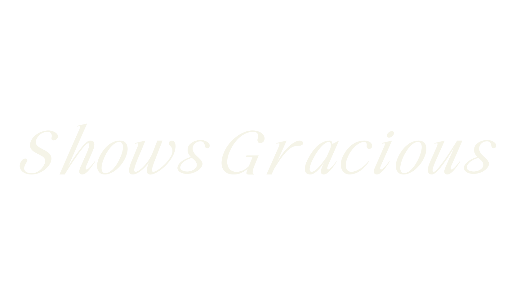 Shows Gracious, script font preview