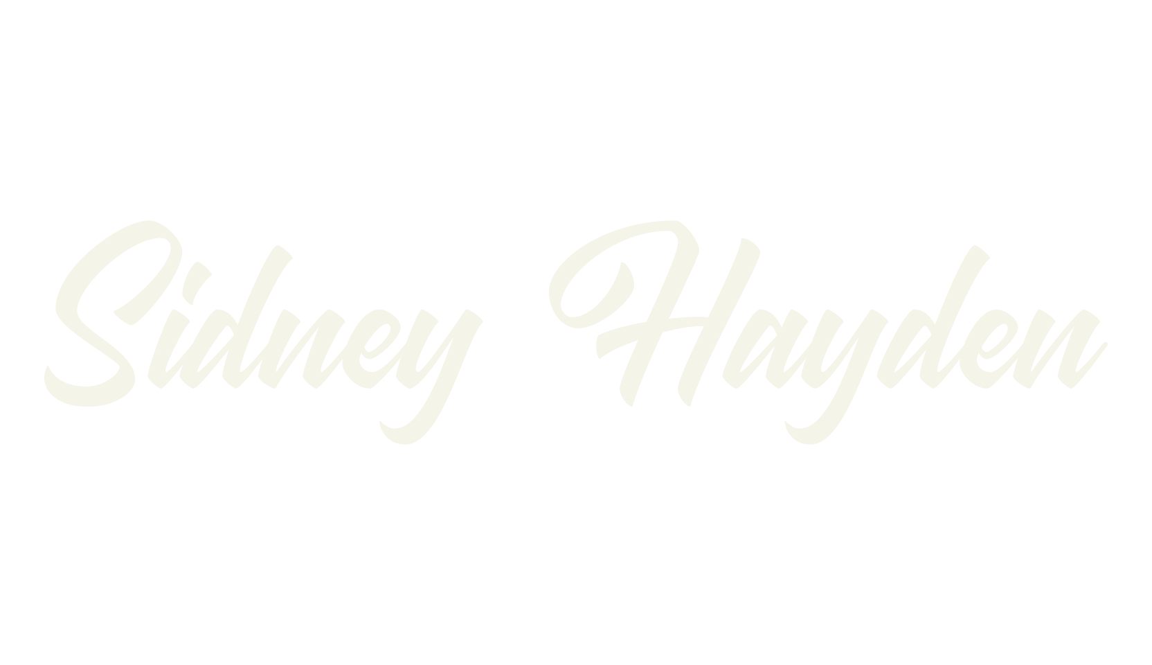 Sidney Hayden, cursive font preview