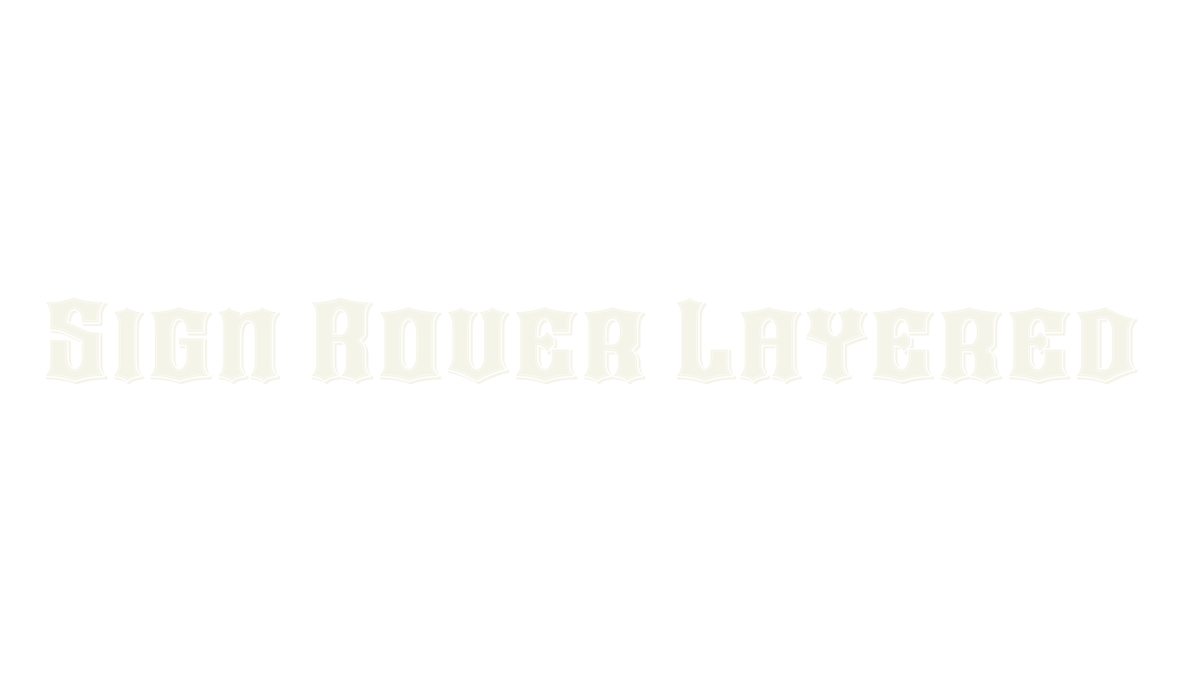 Sign Rover Layered, tattoo font preview