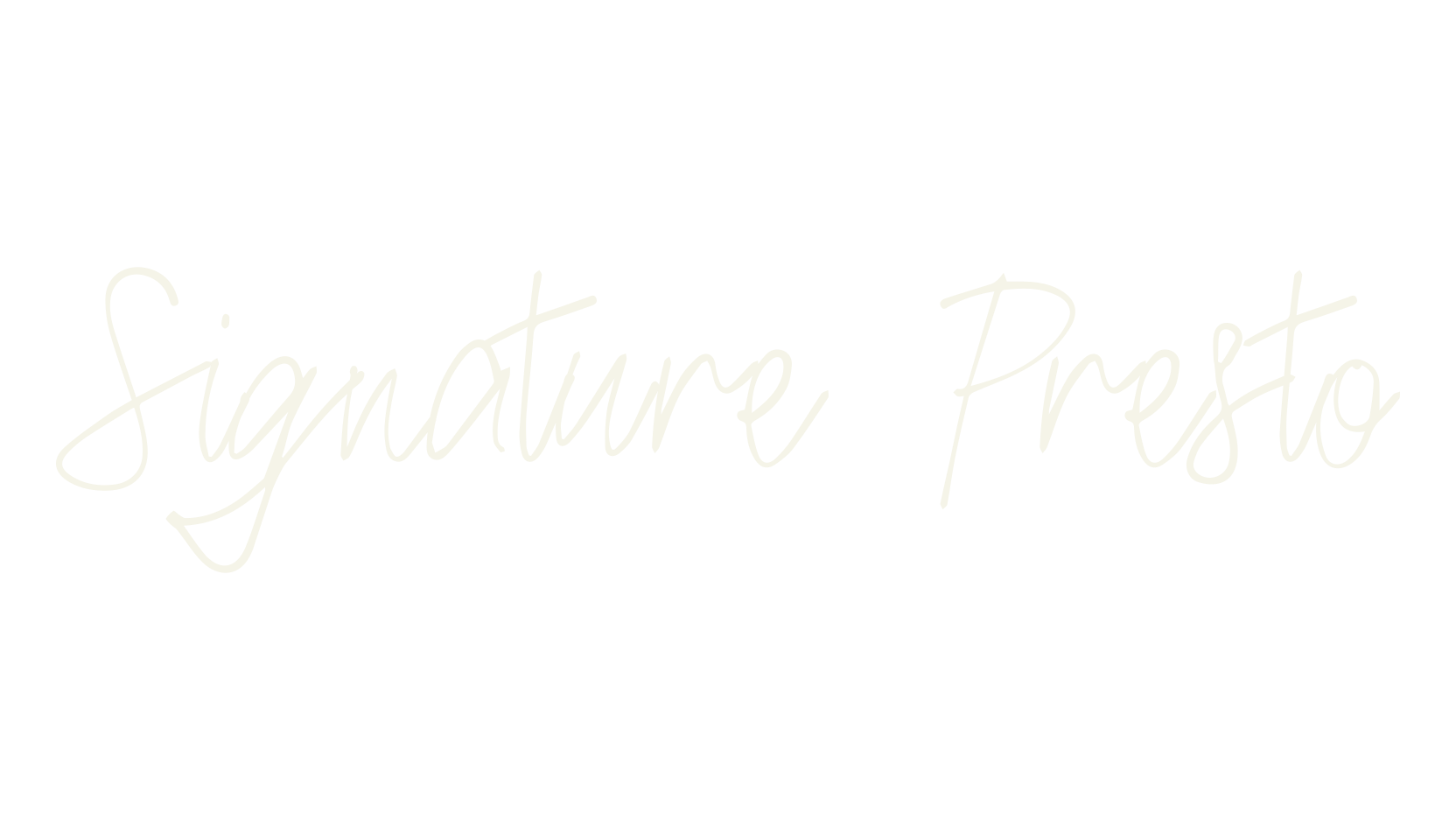 Signature Presto, cursive font preview