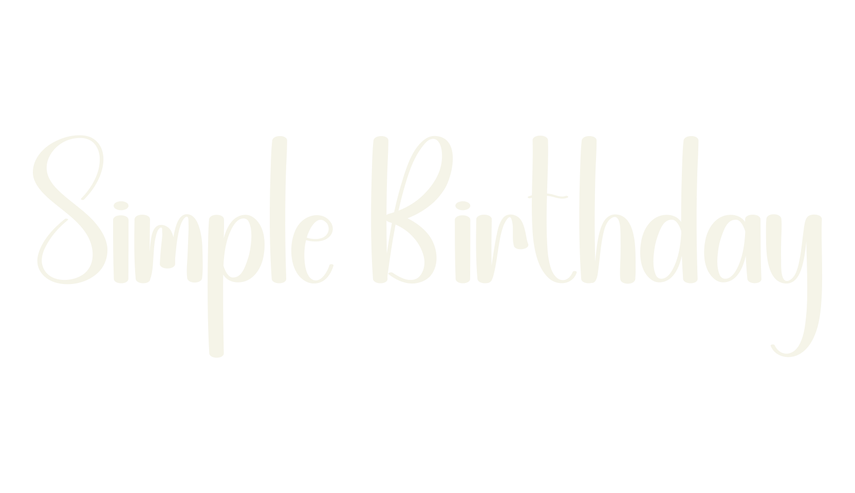 Simple Birthday, handwriting font preview