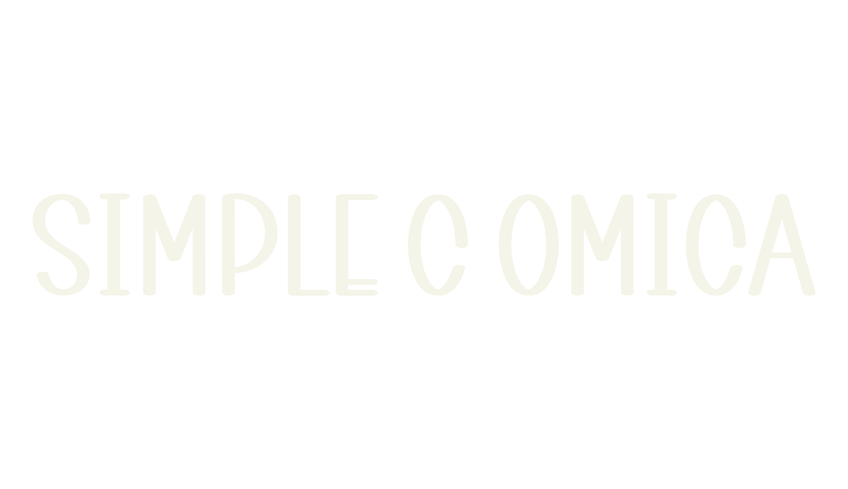 Simple C Omica, alphabet font preview