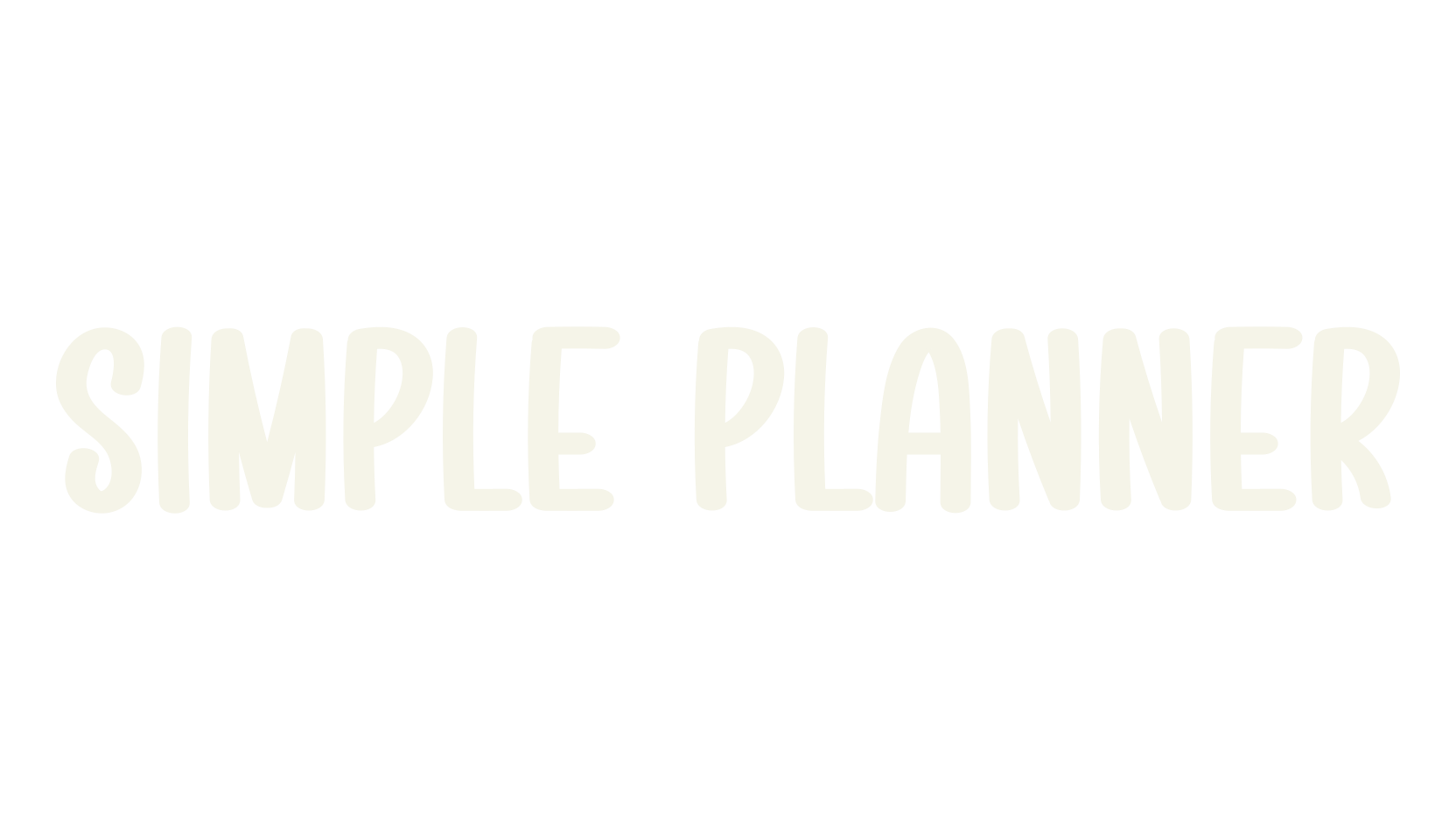 Simple Planner, handwriting font preview