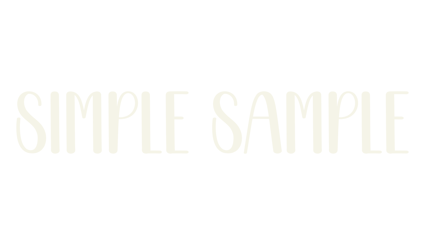 Simple Sample, handwriting font preview