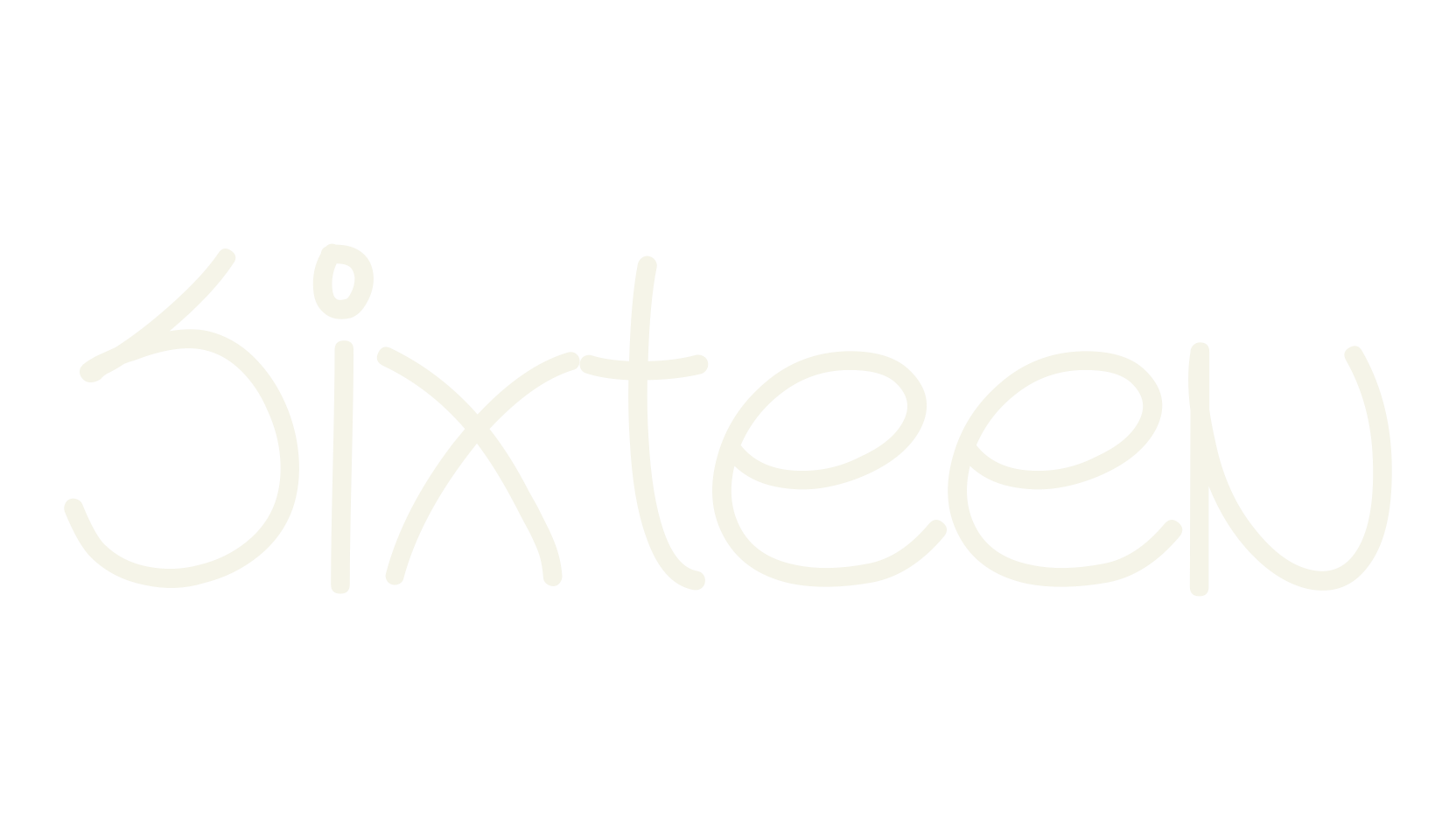 Sixteen, handwritten font preview