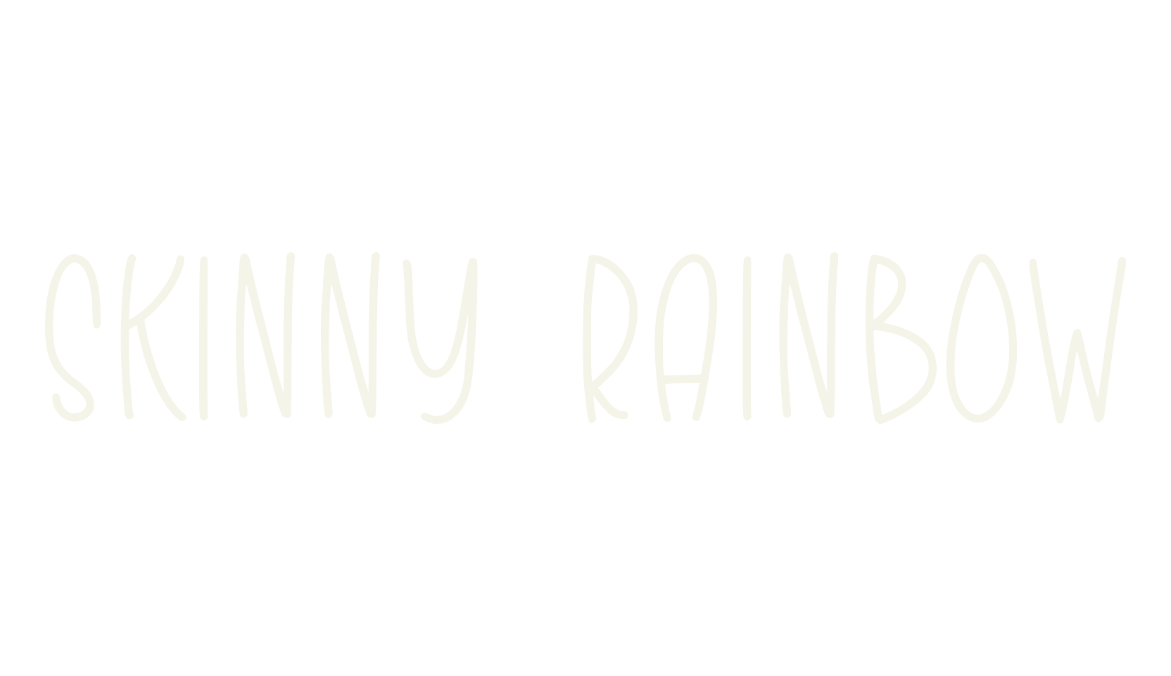 Skinny Rainbow, typewriter font preview