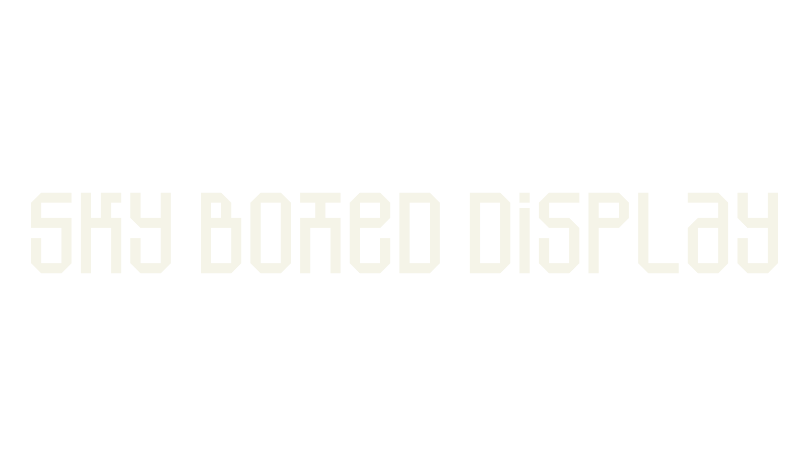 Sky Boxed Display, unique font preview