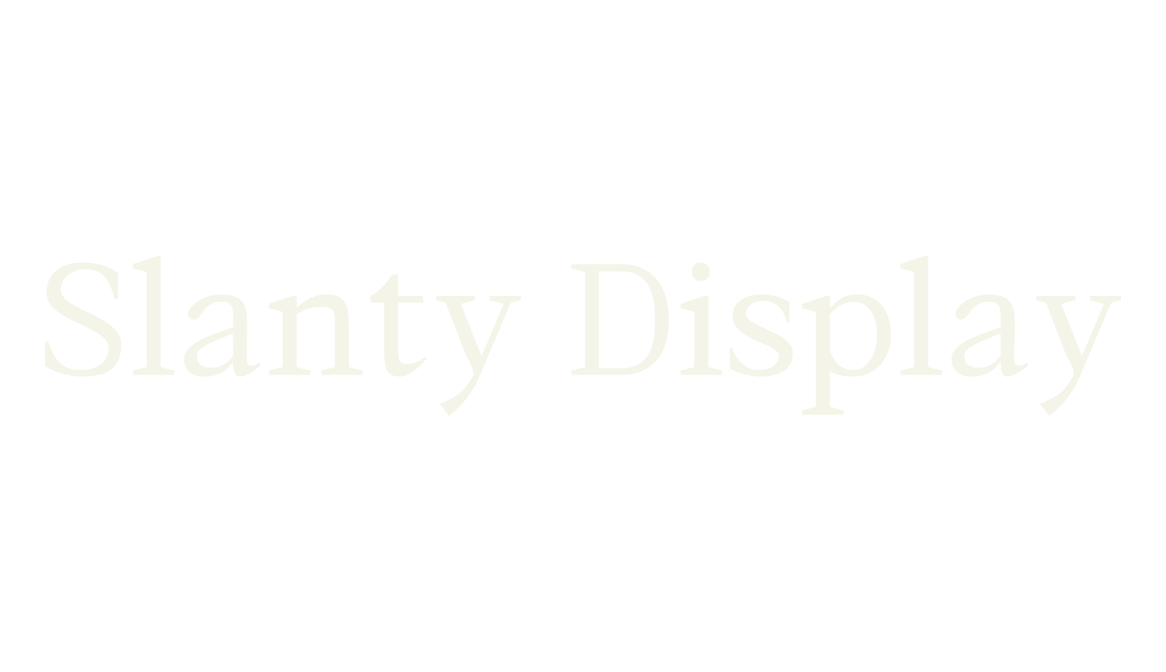 Slanty Display, simple font preview