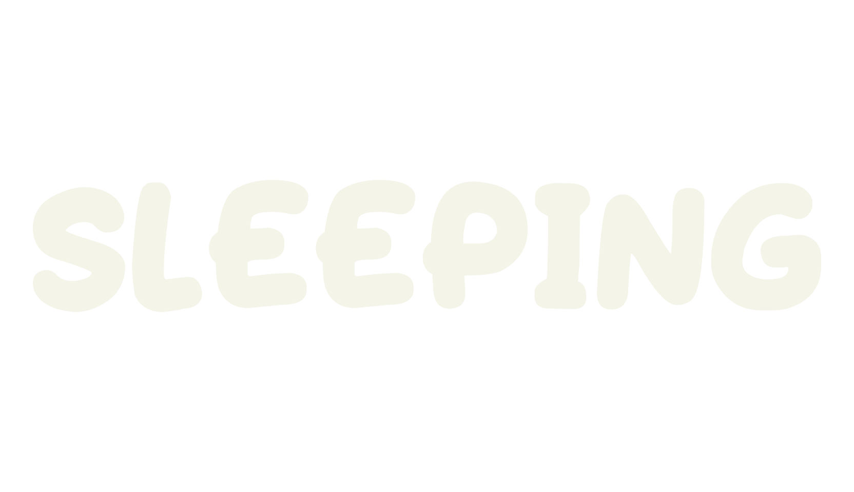 Sleeping, handwritten font preview