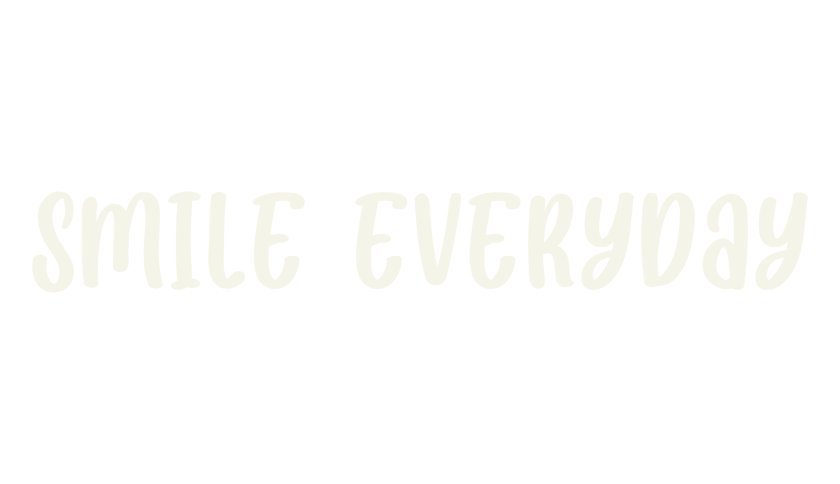 SMILE EVERYDAY, cursive font preview