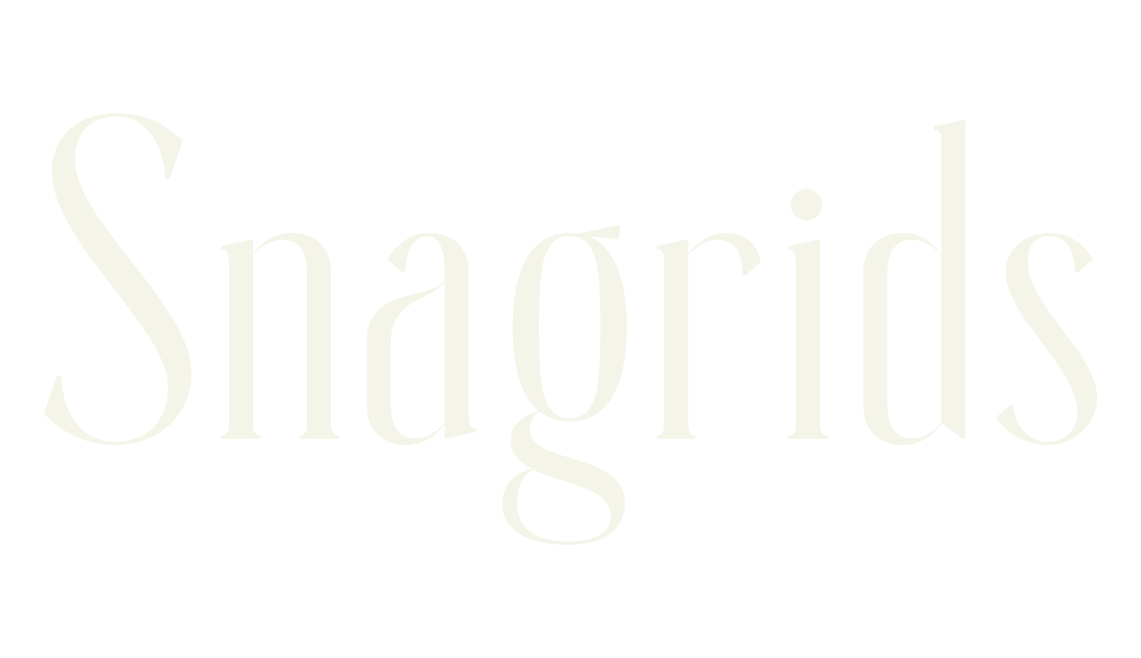 Snagrids, serif font preview