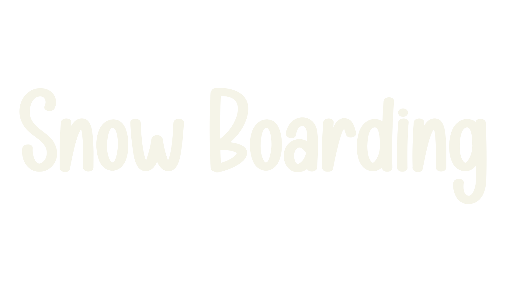 Snow Boarding, handwriting font preview