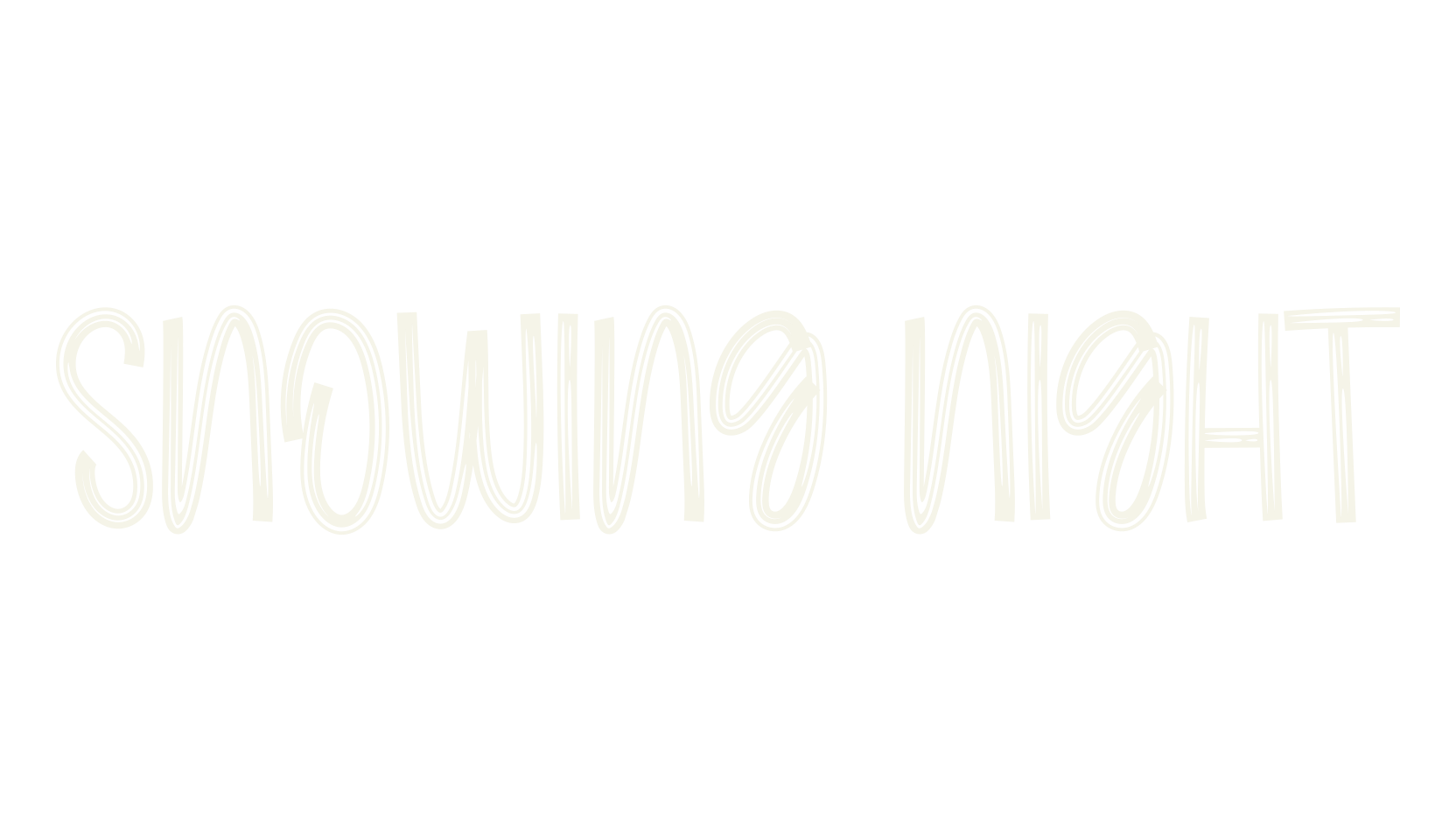Snowing Night, brush font preview