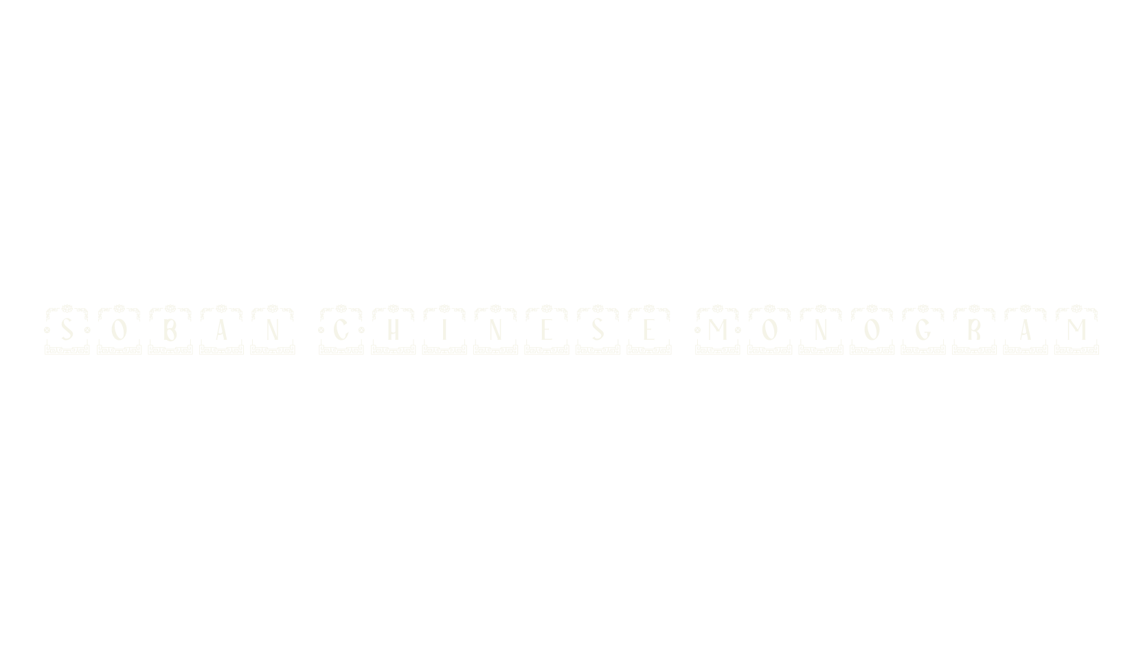 Soban Chinese Monogram, chinese font preview