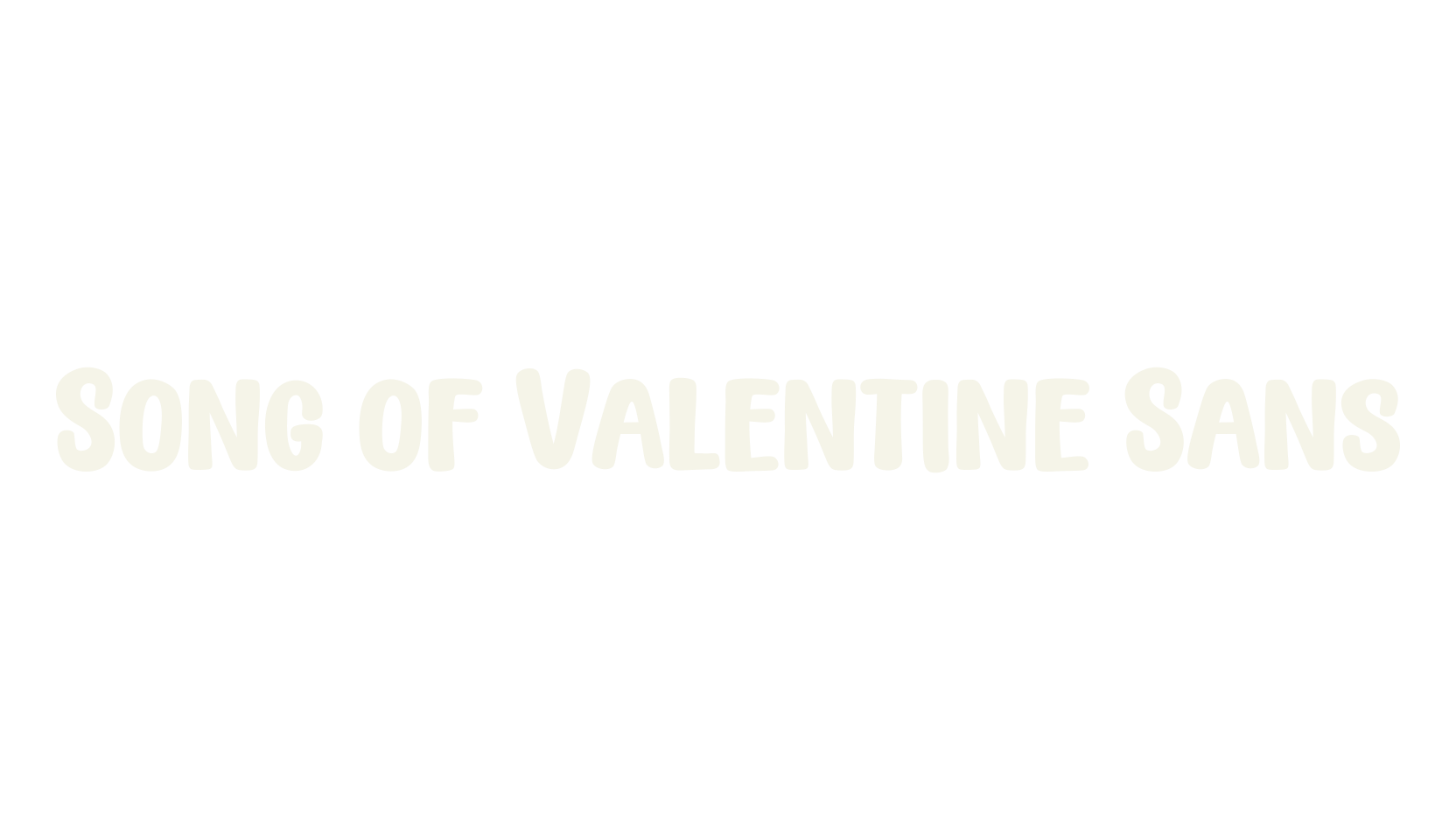Song of Valentine Sans, display market font preview