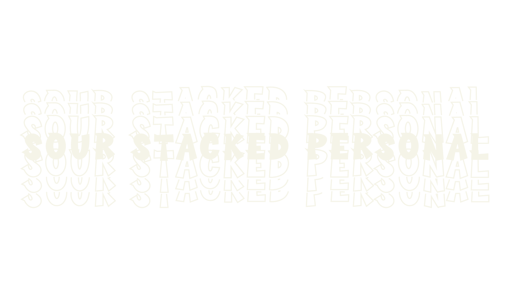 Sour Stacked Personal, outline font preview