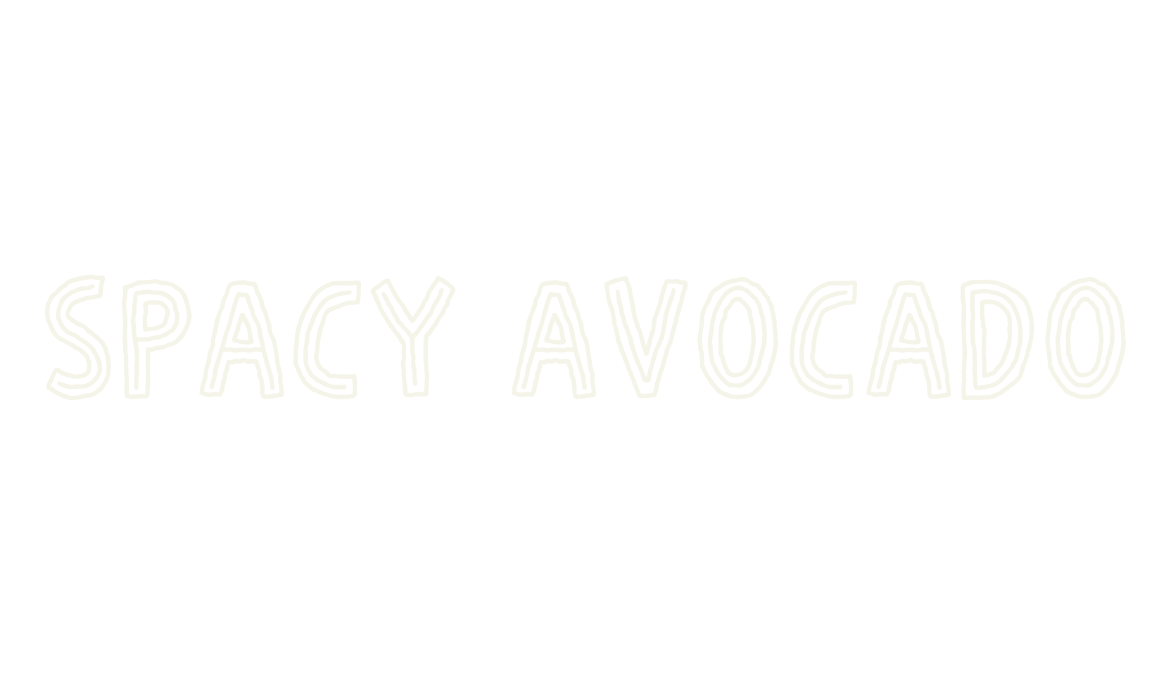 Spacy Avocado, cursive font preview