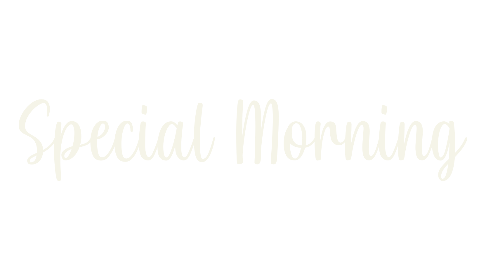 Special Morning, cursive font preview
