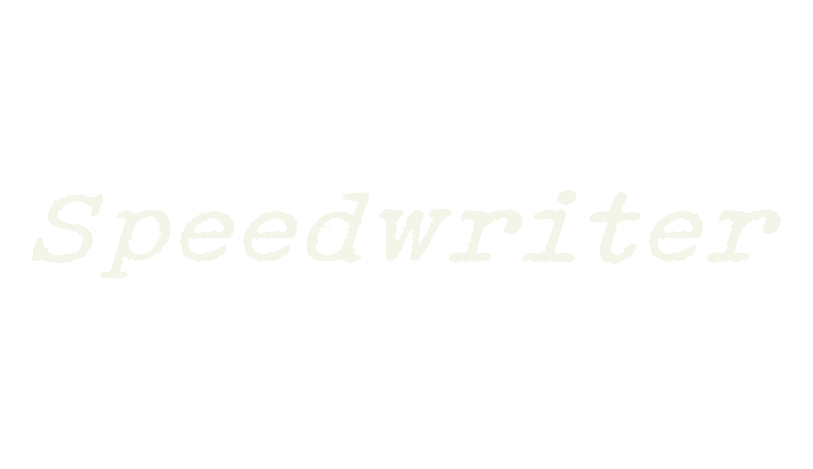 Speedwriter, typewriter font preview