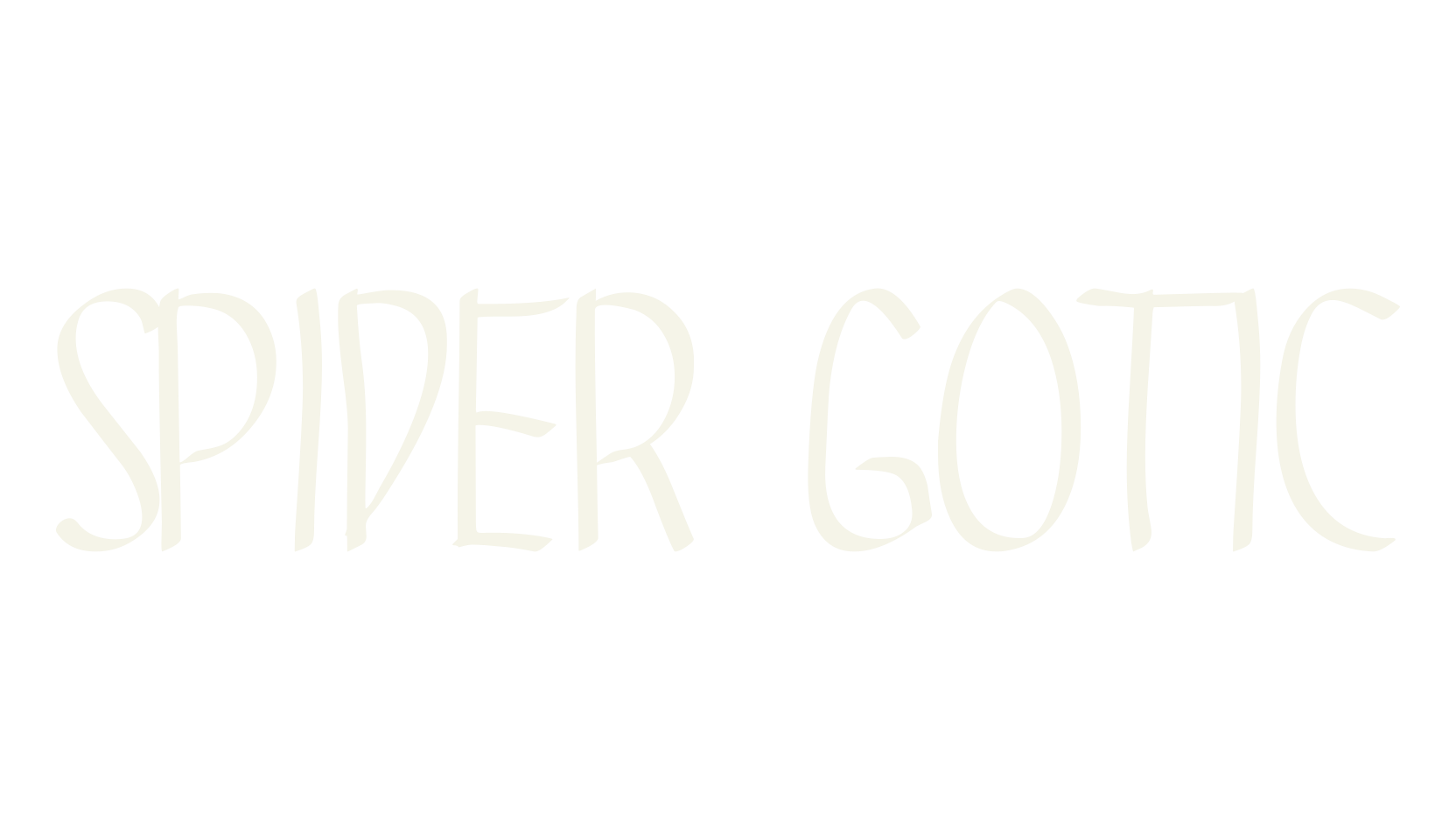 SPIDER GOTIC, display font preview