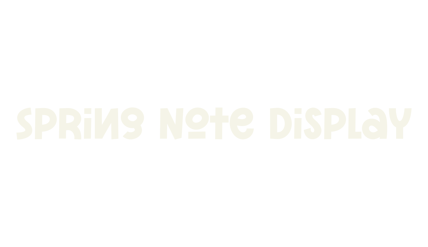 Spring Note Display, baby font preview