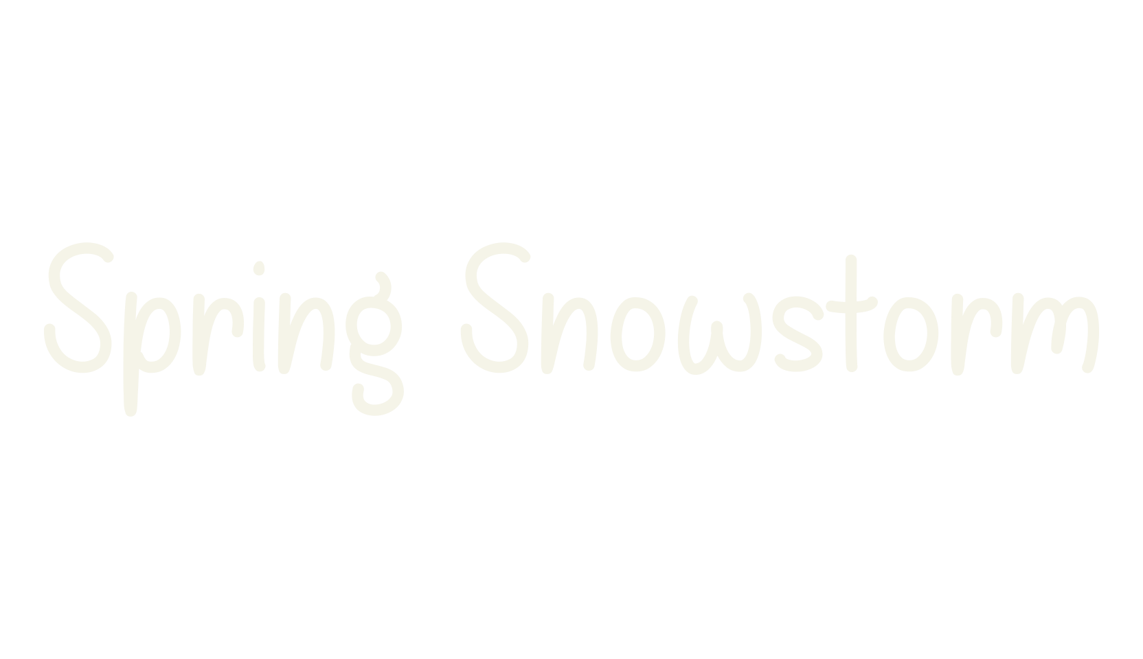 Spring Snowstorm, handwritten font preview