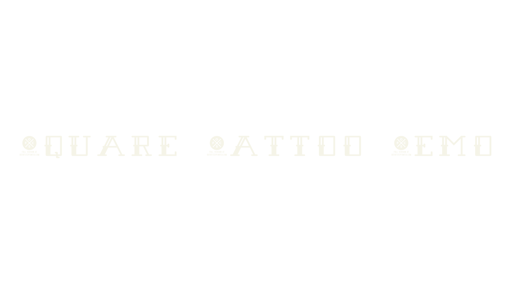 Square Tattoo Demo, tattoo font preview