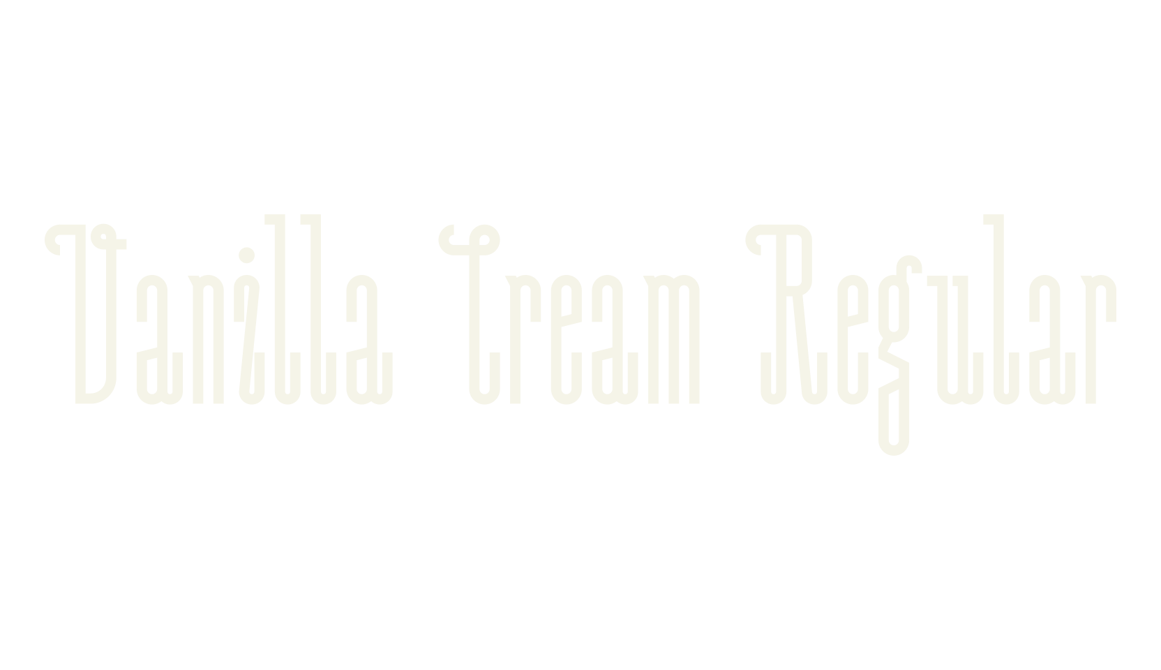 Vanilla Cream Regular, modern font preview