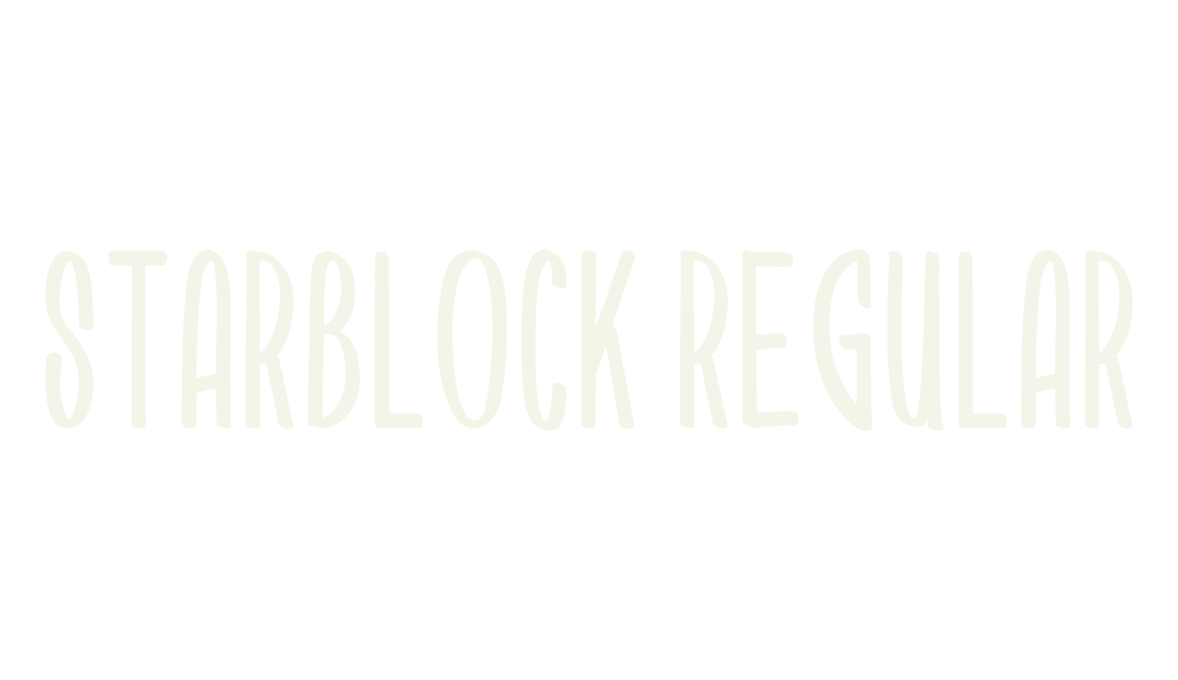 Starblock Regular, handwritten font preview