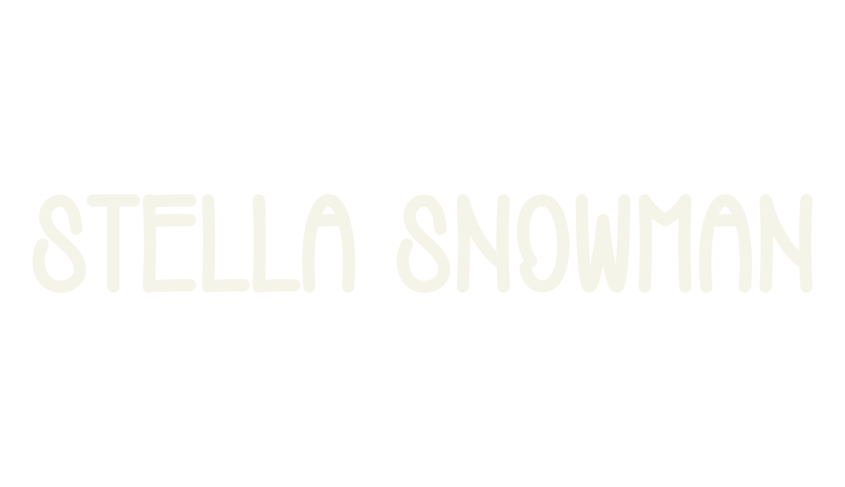 Stella Snowman, modern font preview