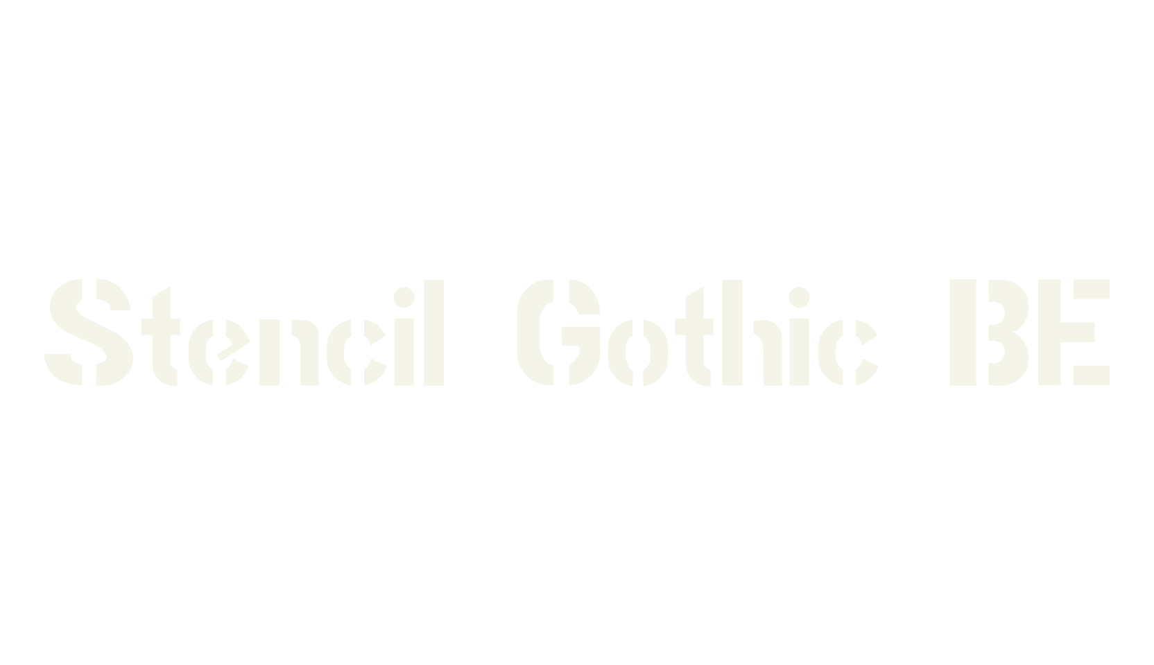 Stencil Gothic BE, stencil font preview