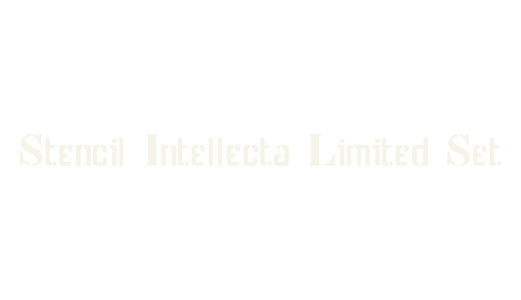 Stencil Intellecta Limited Set, display market font preview