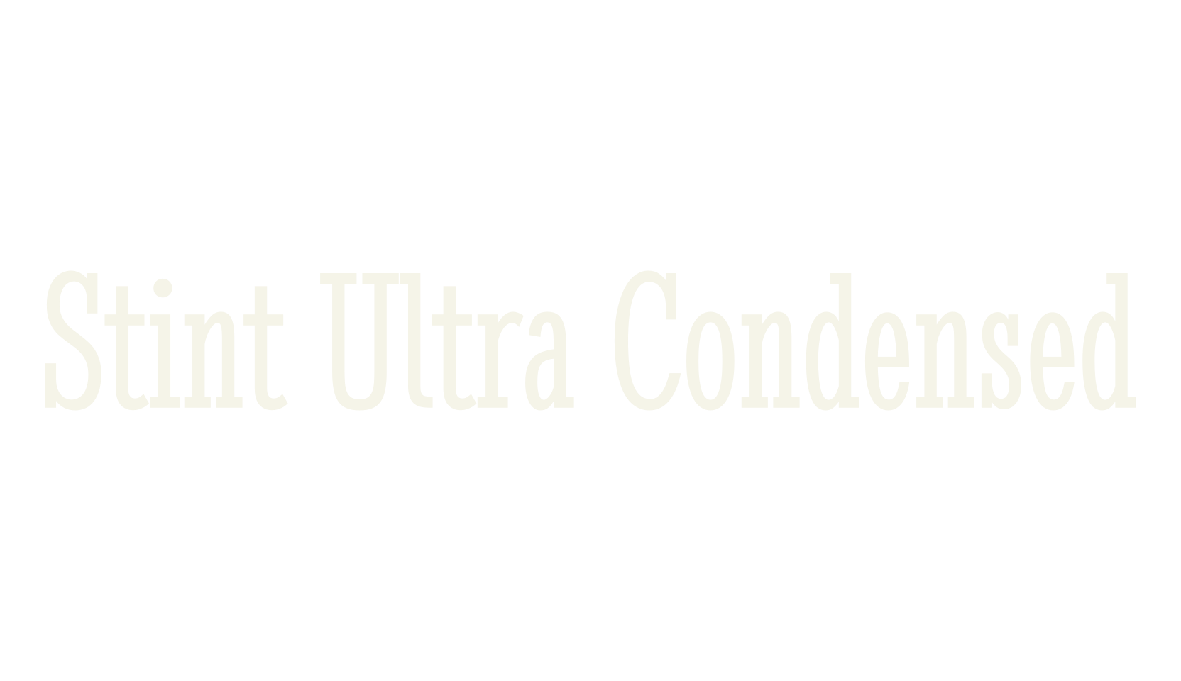 Stint Ultra Condensed, serif font preview