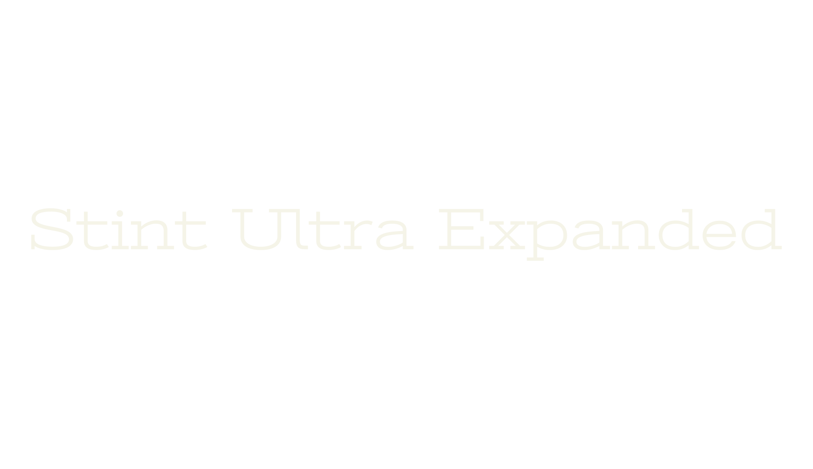 Stint Ultra Expanded, serif font preview
