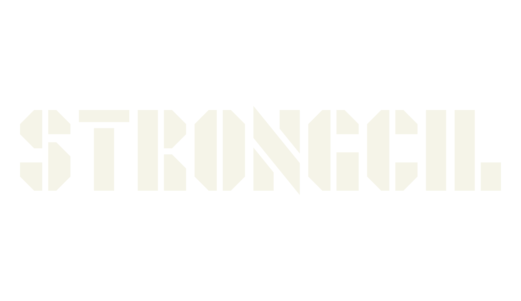 Strongcil, stencil font preview