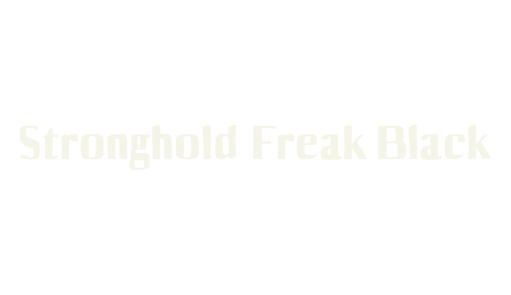 Stronghold Freak Black, number font preview