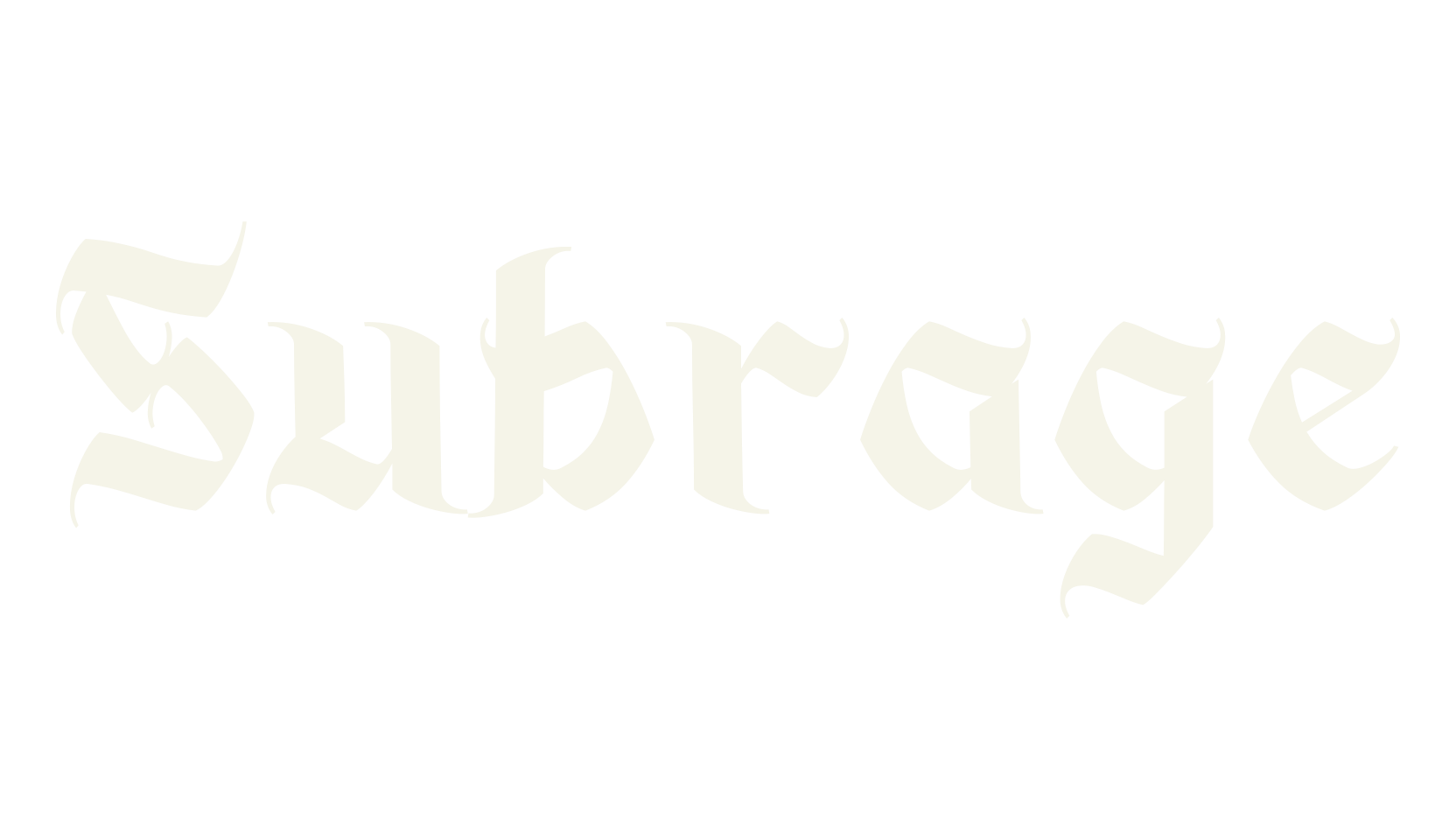 Subrage, gothic font preview
