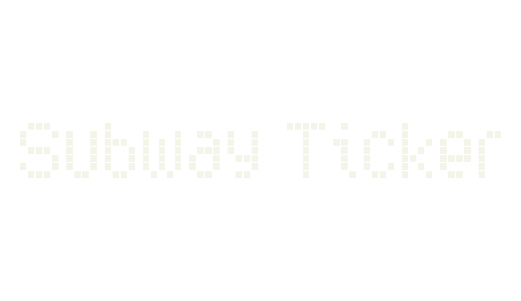 Subway Ticker, ticker font preview