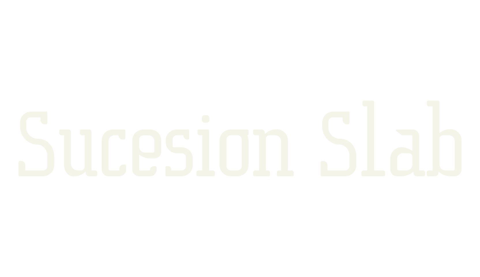 Sucesion Slab, fibonacci font preview