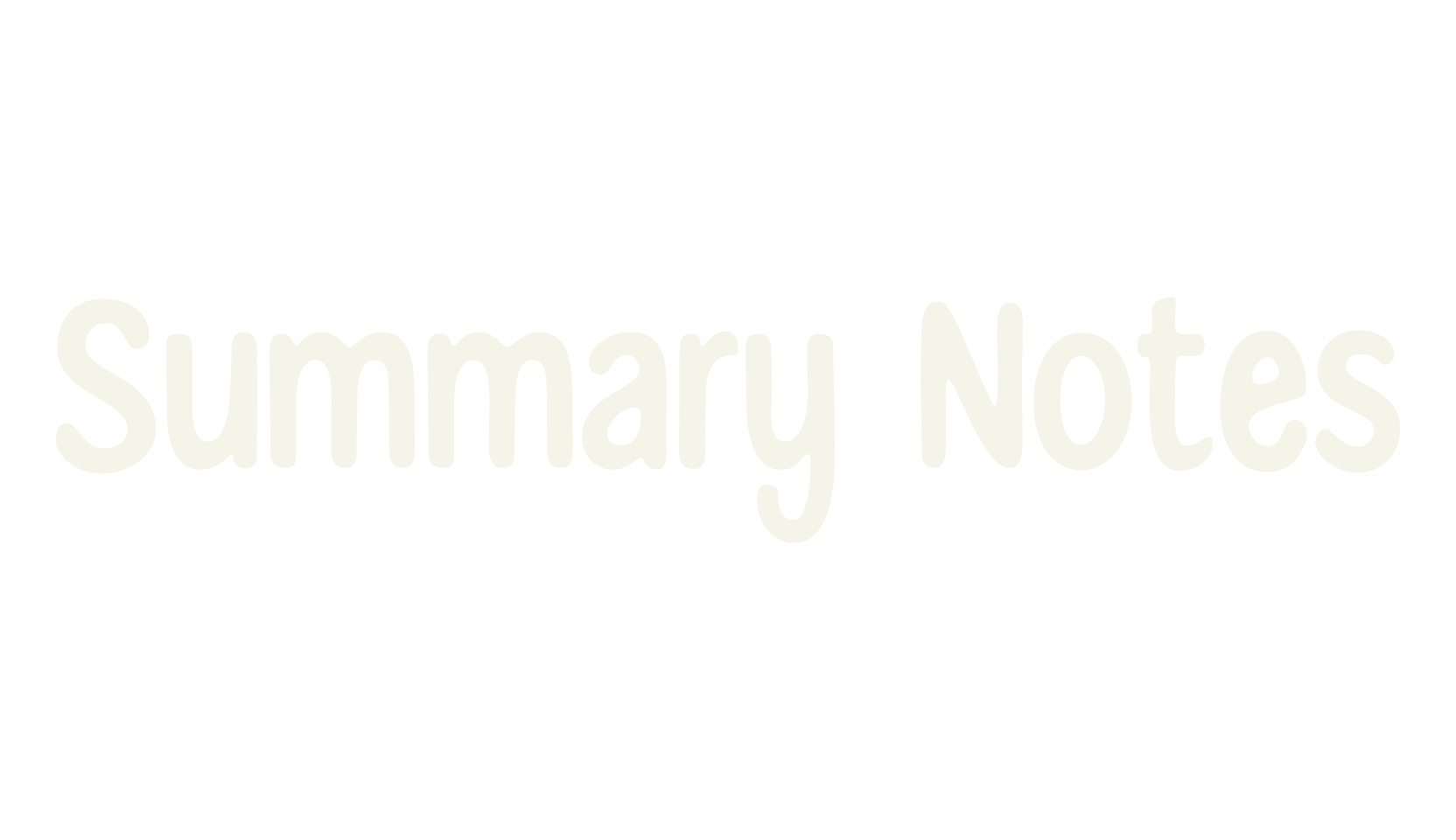 Summary Notes, handwritten font preview