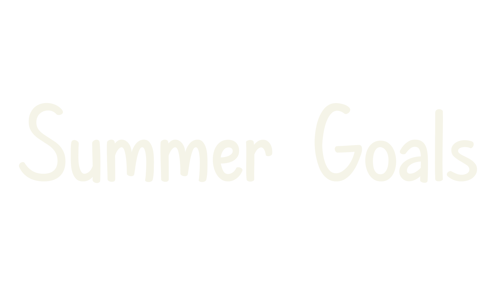 Summer Goals, handwritten font preview