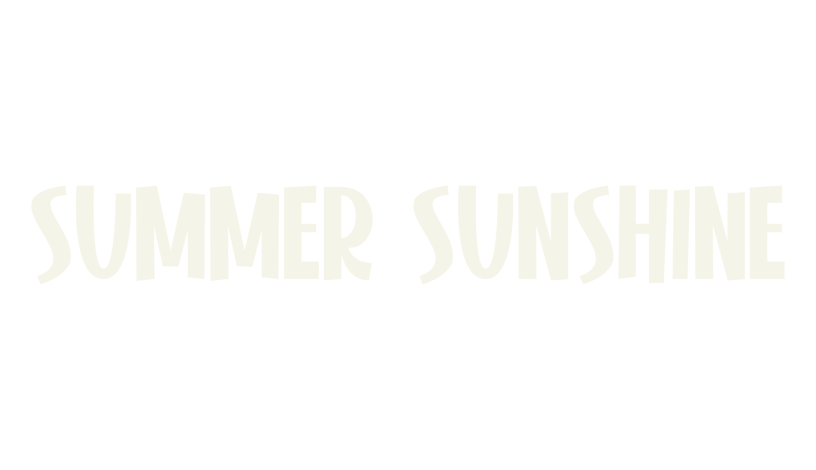 Summer Sunshine, cartoon font preview