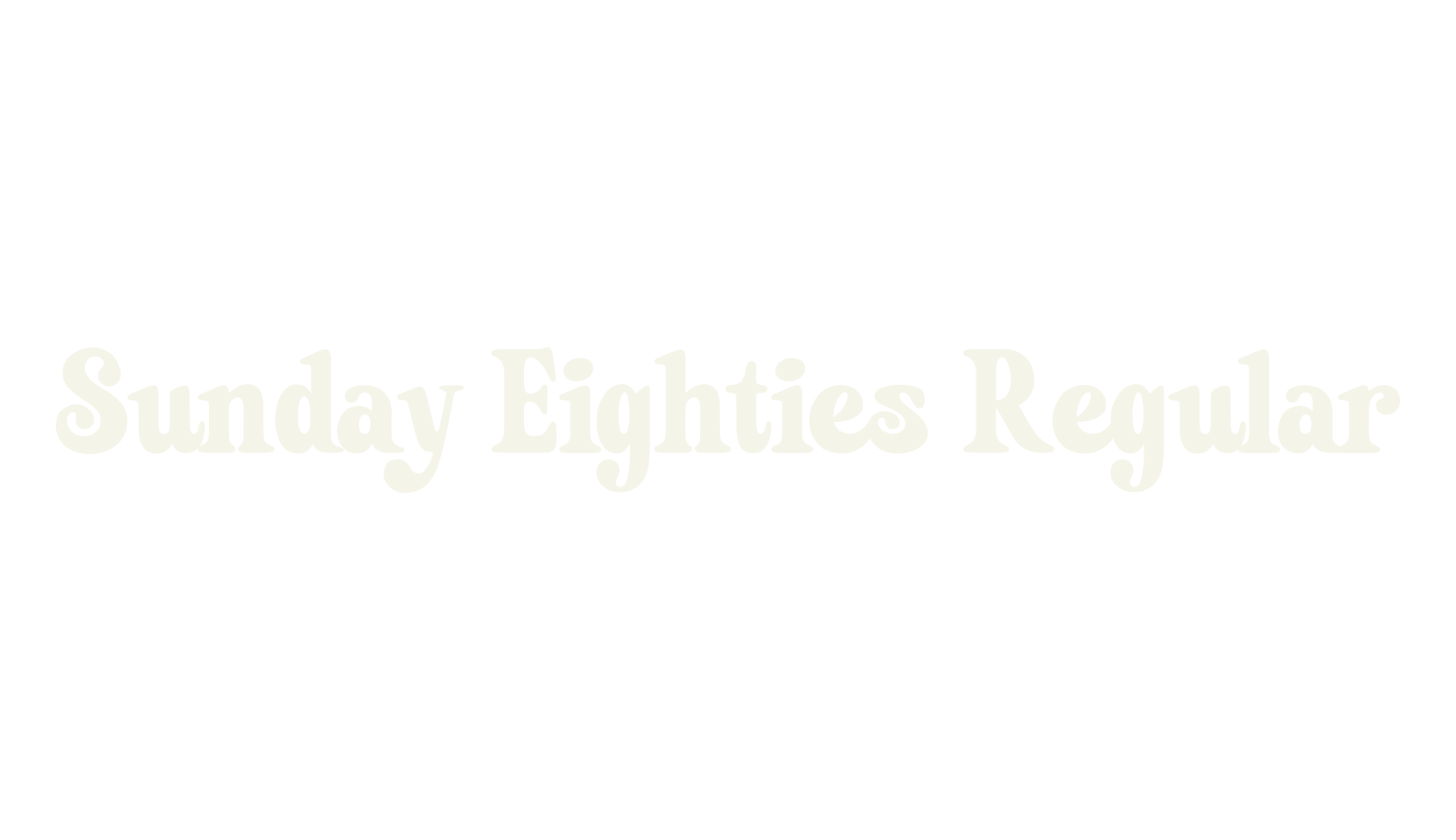 Sunday Eighties Regular, retro font preview