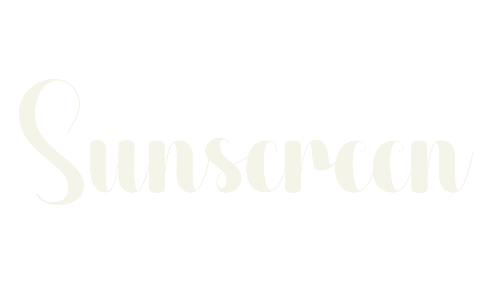 Sunscreen, calligraphy font preview