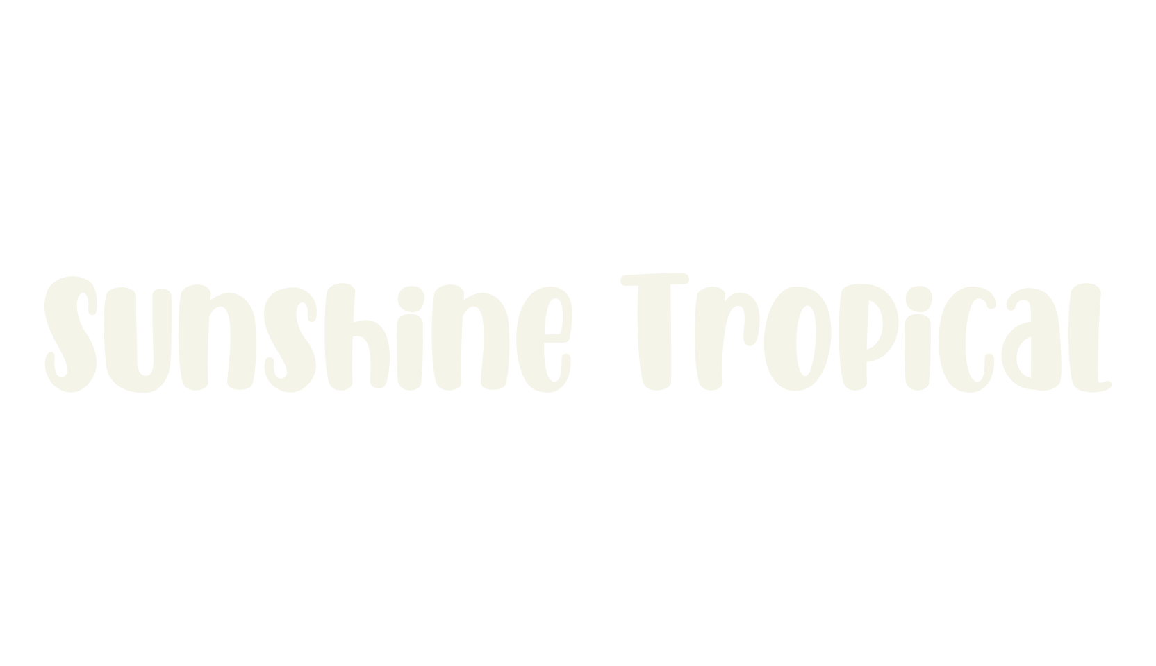 Sunshine Tropical, bubble font preview
