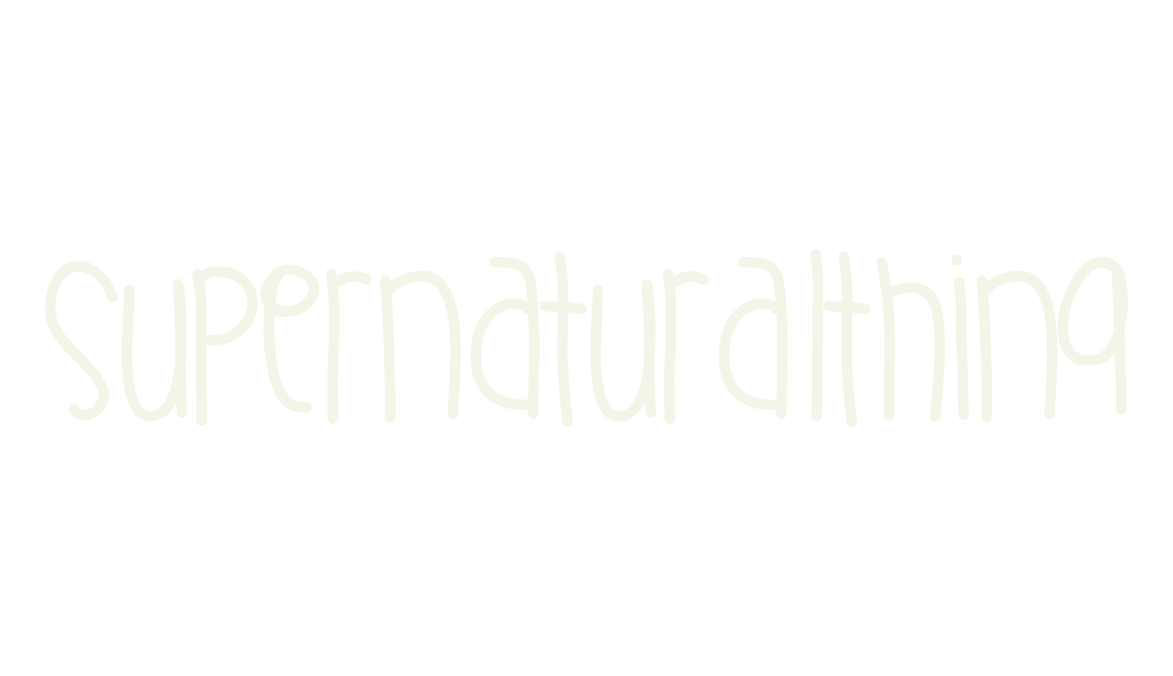 SupernaturalThing, handwritten font preview