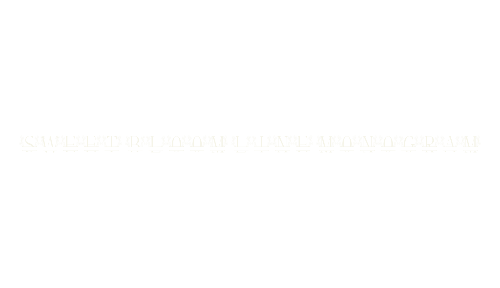Sweet Bloom Line Monogram, monogram font preview