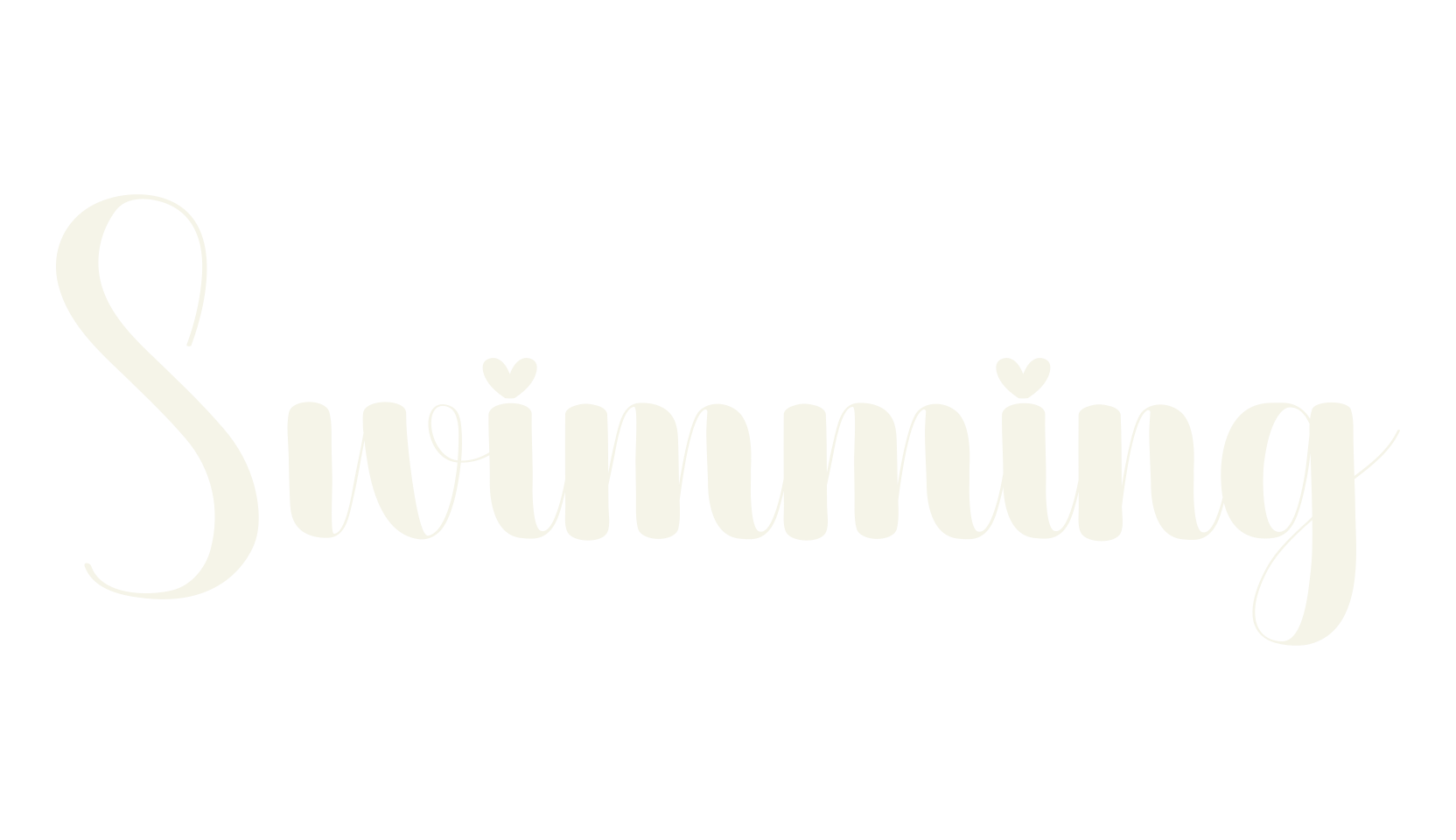 Swimming, calligraphy font preview